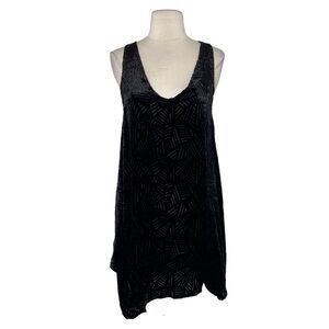 Kimberly Ovitz Black Velvet Swing Sleeveless Mini Dress